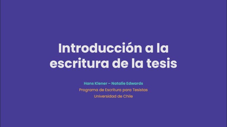 Optimiza tu Tesis: Curso de Escritura en la Universidad de Chile